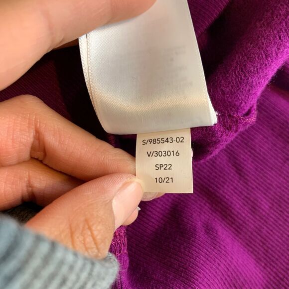 Athleta Sweatshirt Womens S Small Eggplant Balanced Henley Dropped Shoulder - Picture 9 of 12
